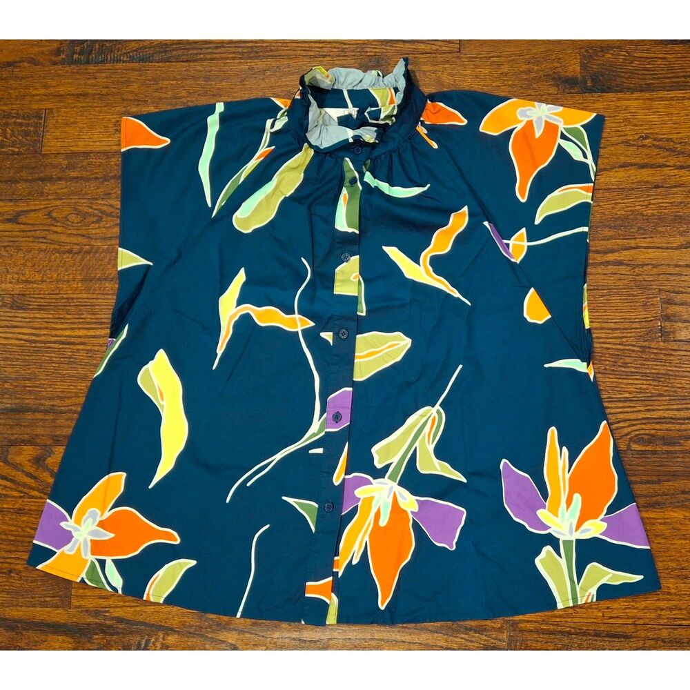 Crosby by Mollie Burch Navy Sleeveless Blouse Womens Size XS
